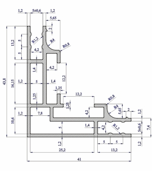 Ъглов профил за текстилни рамки