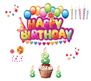 "Birthday" stickers