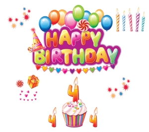 "Birthday" stickers