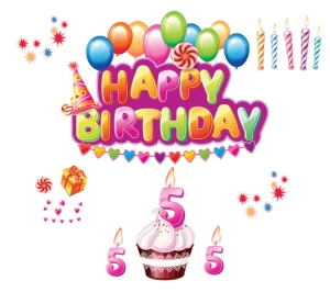 "Birthday" stickers