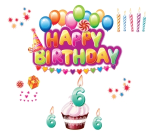 "Birthday" stickers