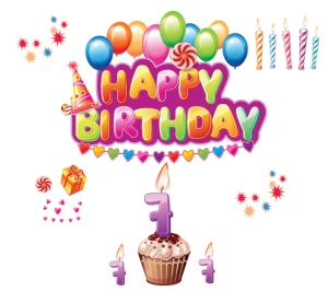 "Birthday" stickers