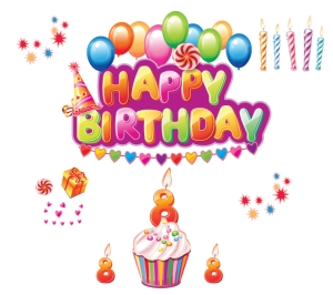 "Birthday" stickers