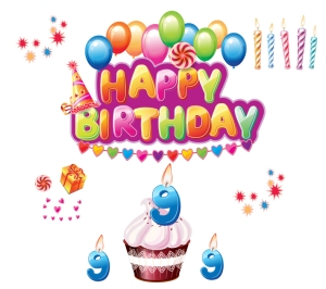 "Birthday" stickers