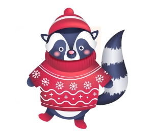 Коледен стикер "Животинче"