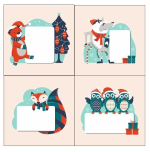 Коледни етикети 4бр.