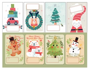 Коледни етикети 8 бр.