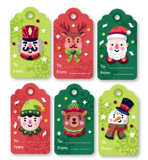 Коледни етикети 6бр.