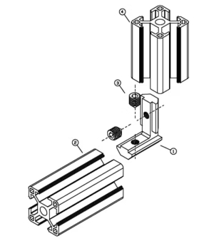 Ъгъл за конструктивен профил 20/20